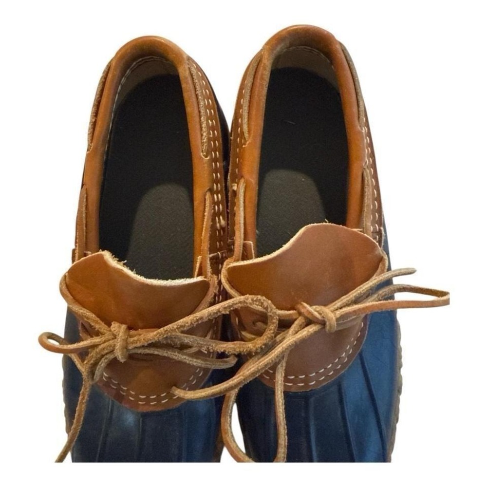 Vintage LL Bean Bean Duck Slip On Boots Waterproof Navy/Brown Women's Size 7M - Picture 3 of 6